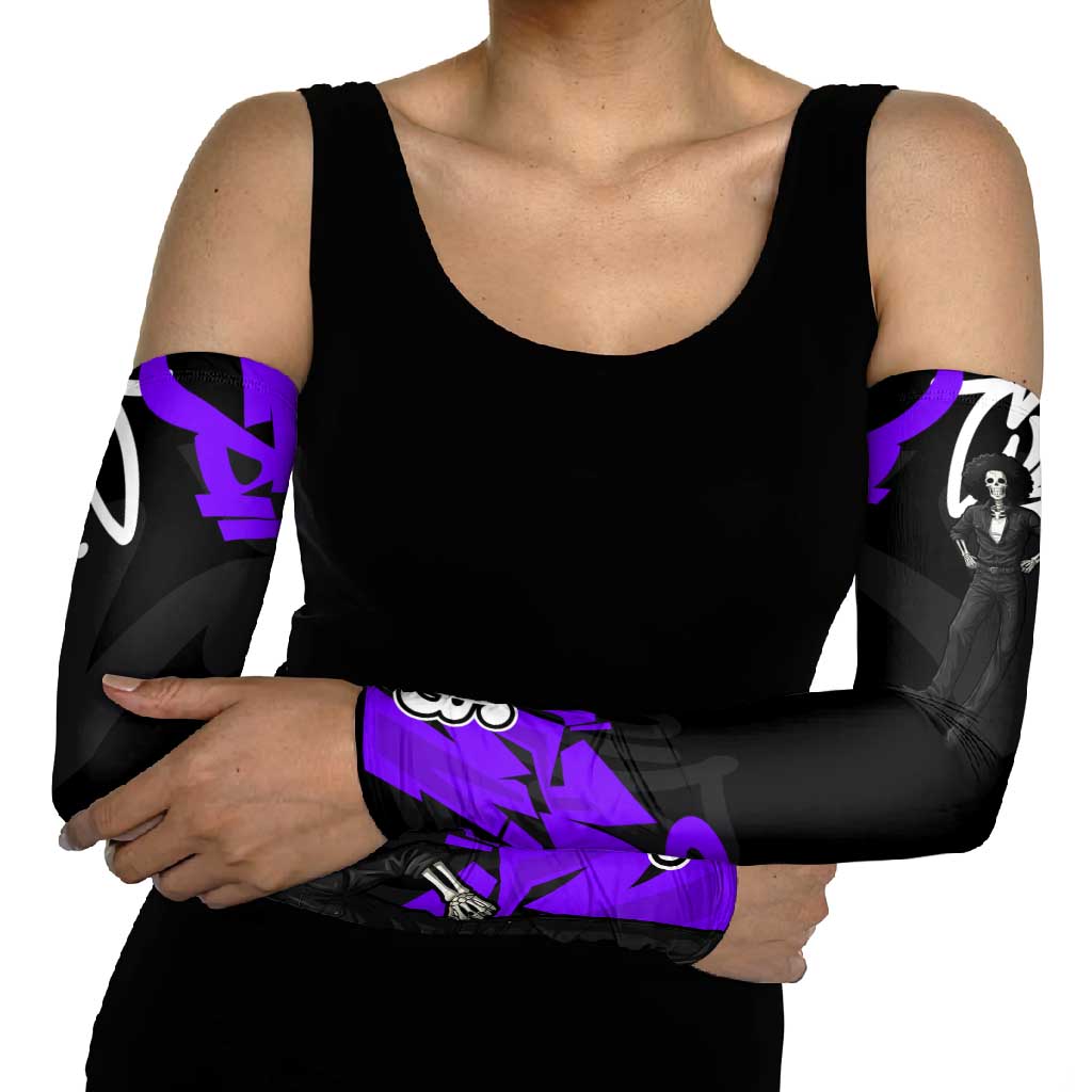 Brook One Piece Arm Sleeves Graffiti Street Art Anime Collage