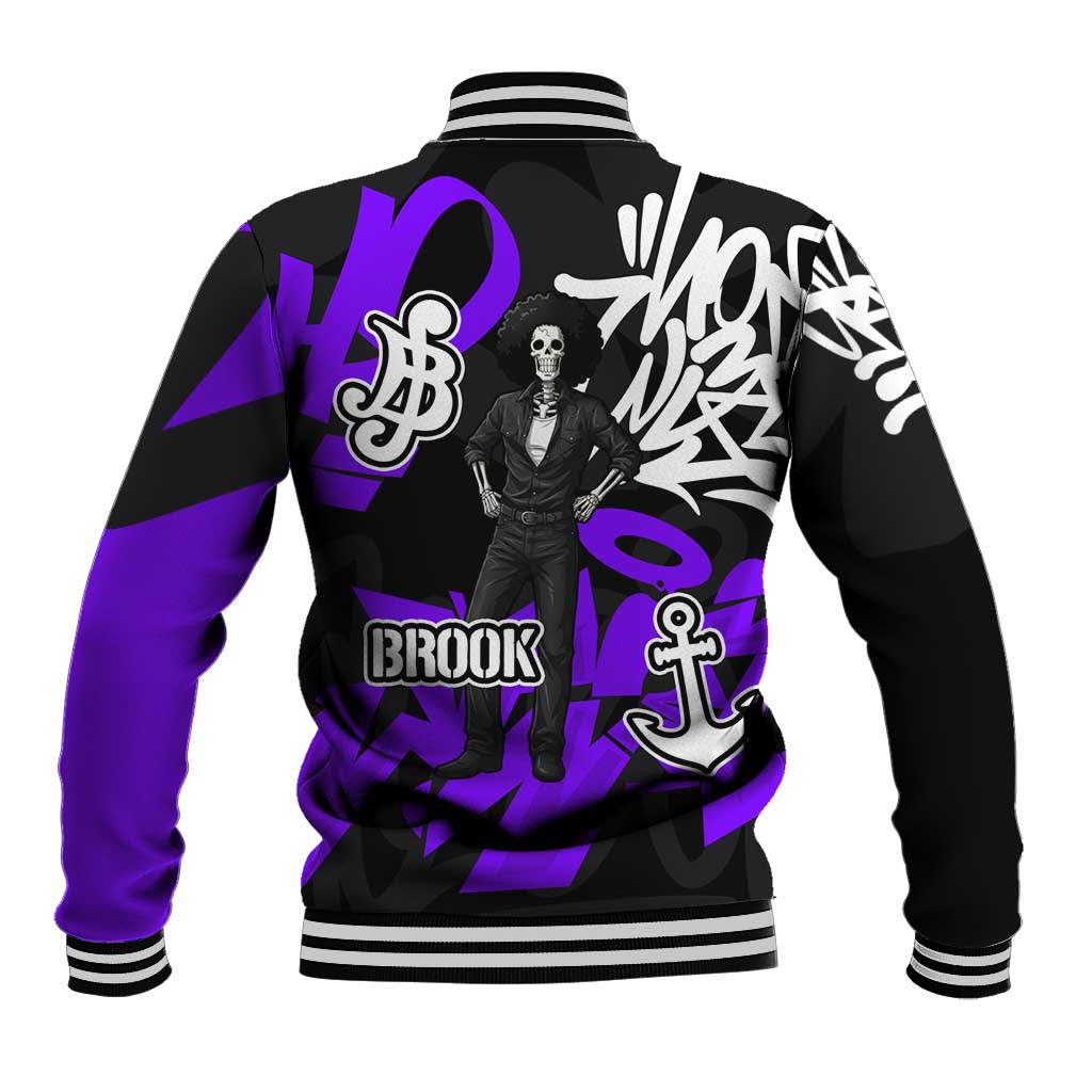 Brook One Piece Baseball Jacket Graffiti Street Art Anime Collage