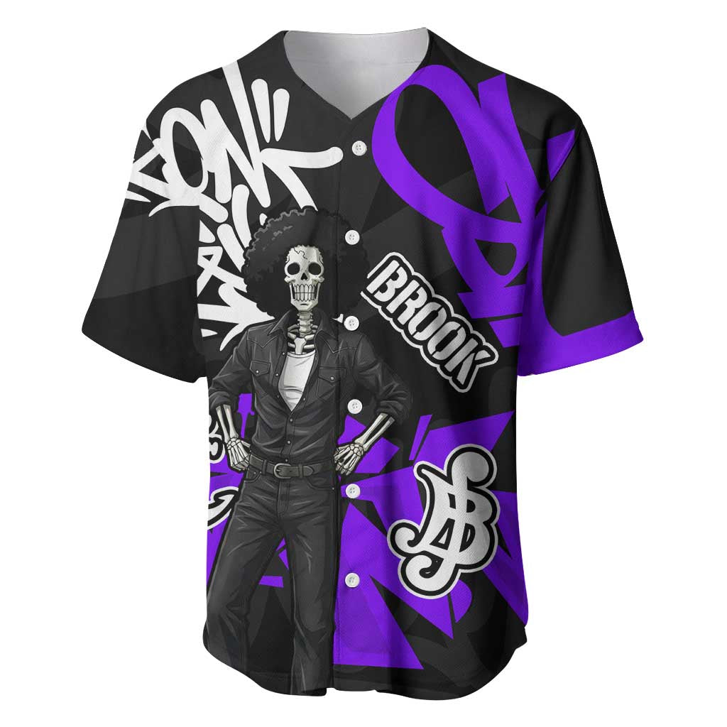 Brook One Piece Baseball Jersey Graffiti Street Art Anime Collage