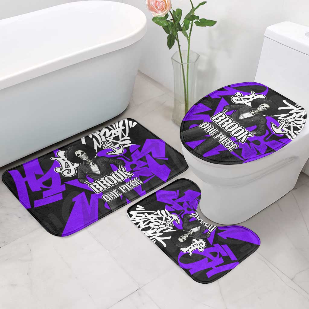 Brook One Piece Bathroom Set Graffiti Street Art Anime Collage