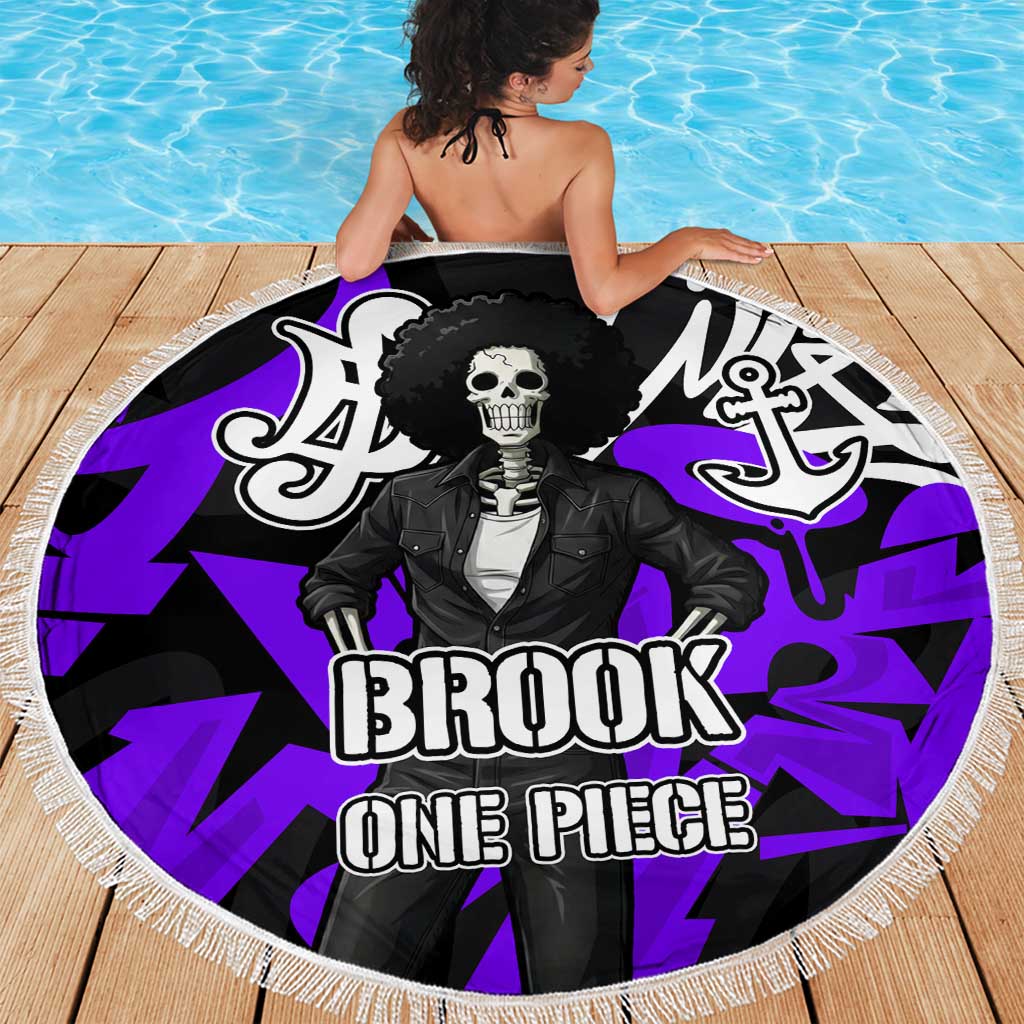 Brook One Piece Beach Blanket Graffiti Street Art Anime Collage