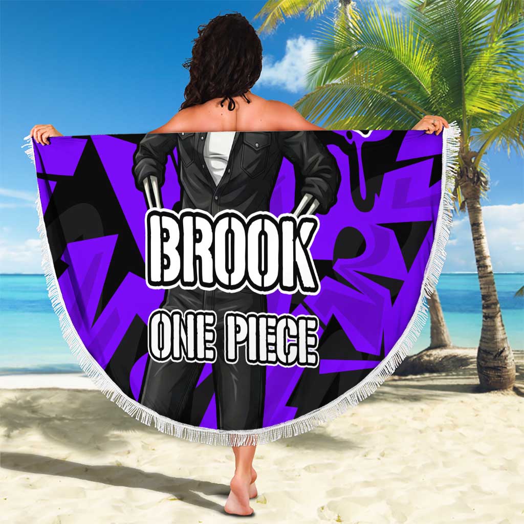 Brook One Piece Beach Blanket Graffiti Street Art Anime Collage