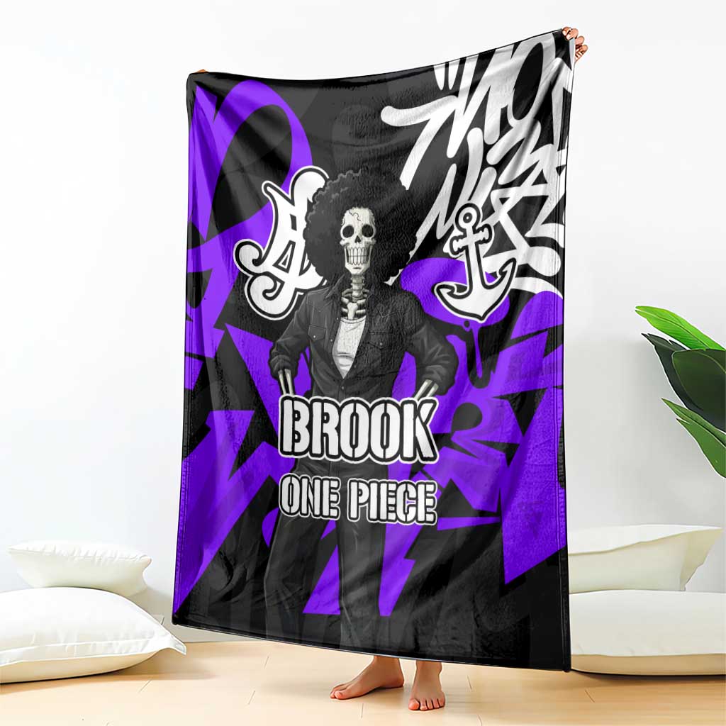 Brook One Piece Blanket Graffiti Street Art Anime Collage