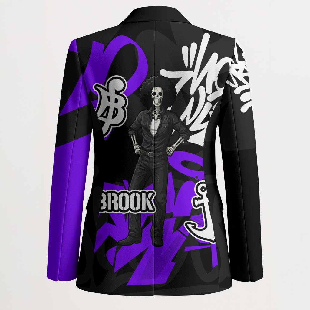 Brook One Piece Blazer Graffiti Street Art Anime Collage