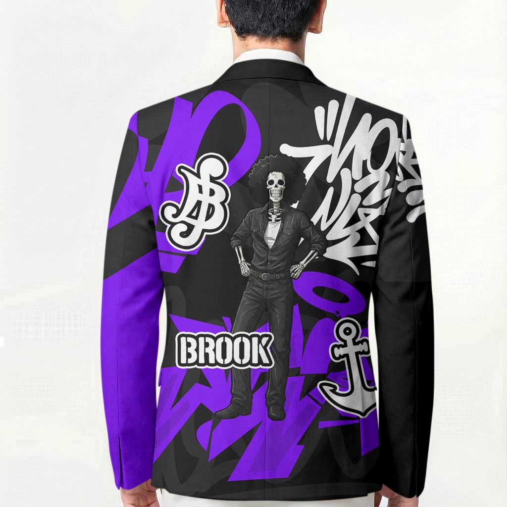 Brook One Piece Blazer Graffiti Street Art Anime Collage