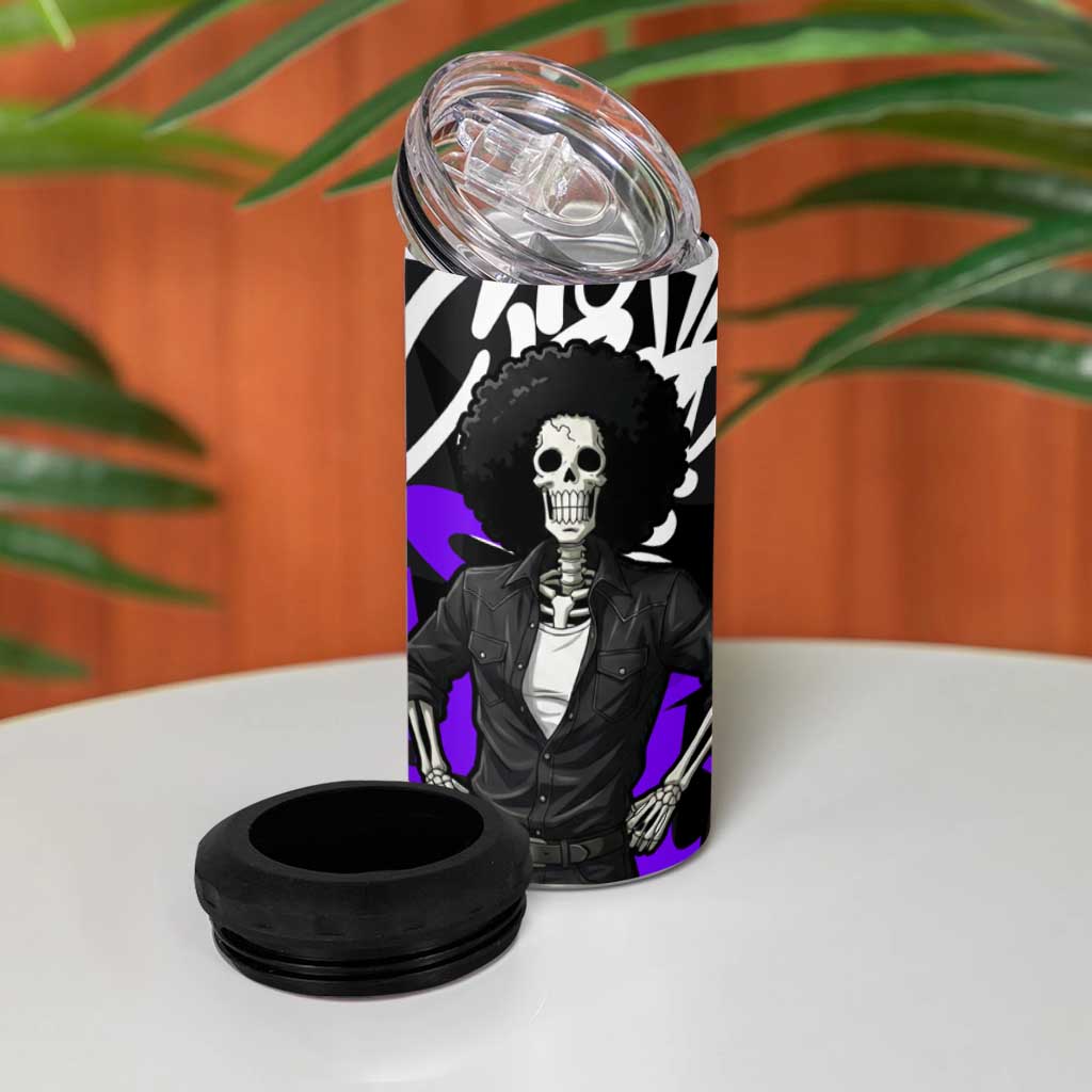 Brook One Piece 4 in 1 Can Cooler Tumbler Graffiti Street Art Anime Collage