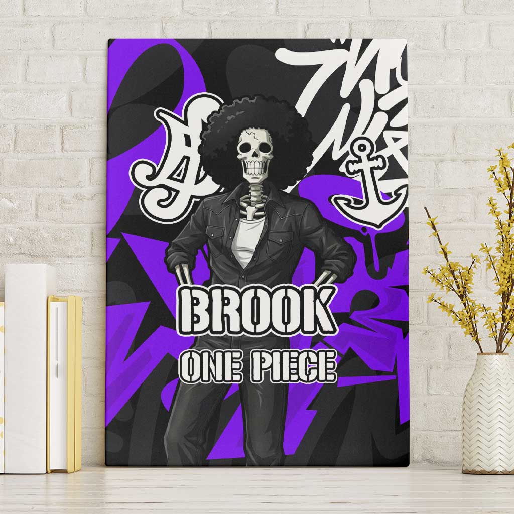 Brook One Piece Canvas Wall Art Graffiti Street Art Anime Collage