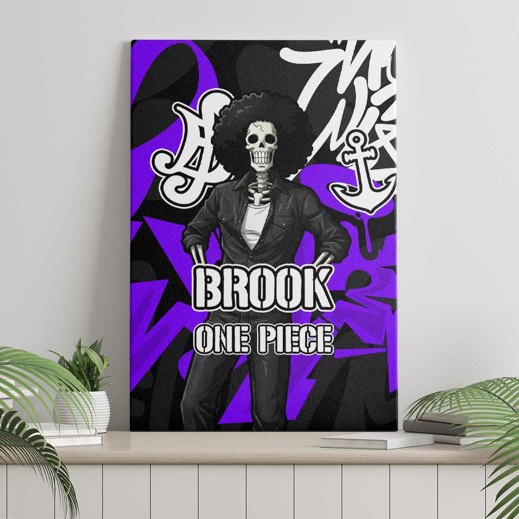 Brook One Piece Canvas Wall Art Graffiti Street Art Anime Collage