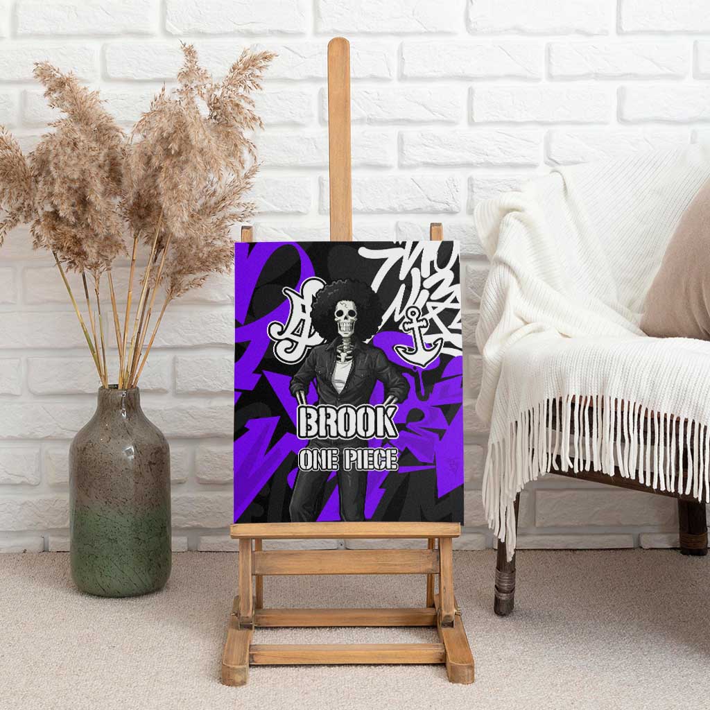 Brook One Piece Canvas Wall Art Graffiti Street Art Anime Collage