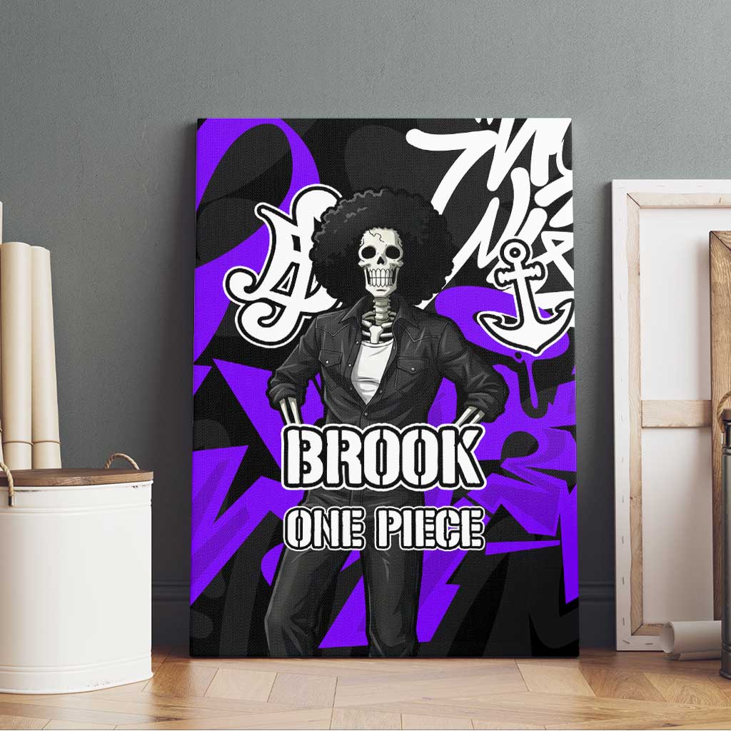 Brook One Piece Canvas Wall Art Graffiti Street Art Anime Collage