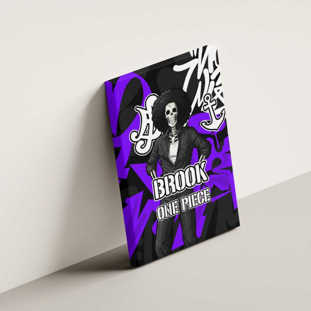 Brook One Piece Canvas Wall Art Graffiti Street Art Anime Collage
