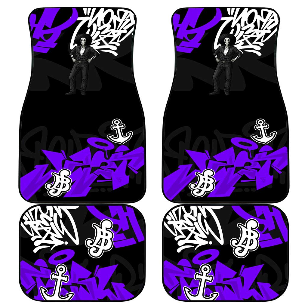 Brook One Piece Car Mats Graffiti Street Art Anime Collage