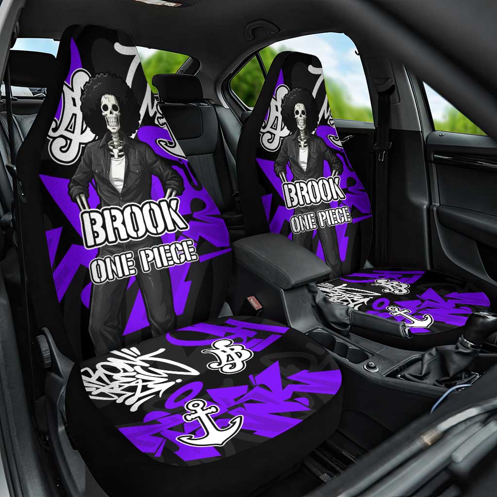 Brook One Piece Car Seat Cover Graffiti Street Art Anime Collage