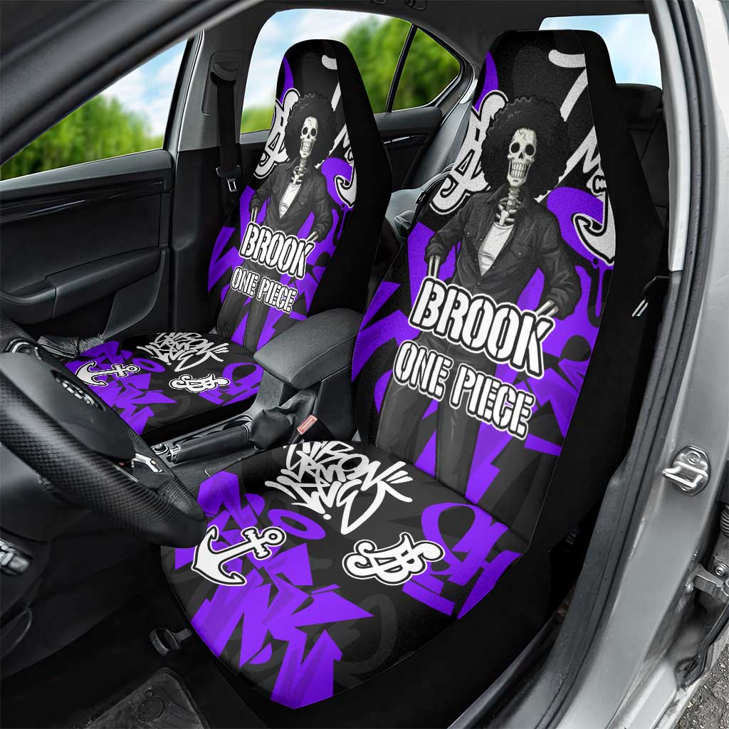 Brook One Piece Car Seat Cover Graffiti Street Art Anime Collage