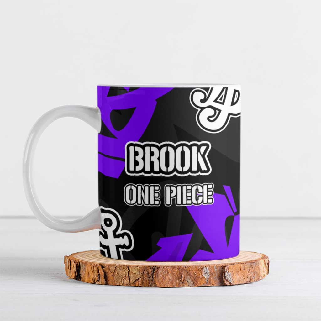 Brook One Piece Ceramic Mug Graffiti Street Art Anime Collage