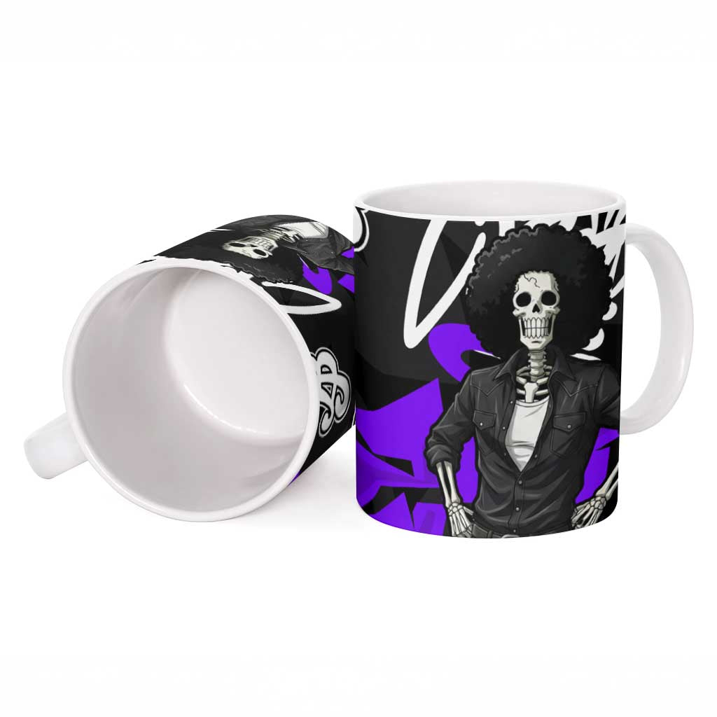Brook One Piece Ceramic Mug Graffiti Street Art Anime Collage