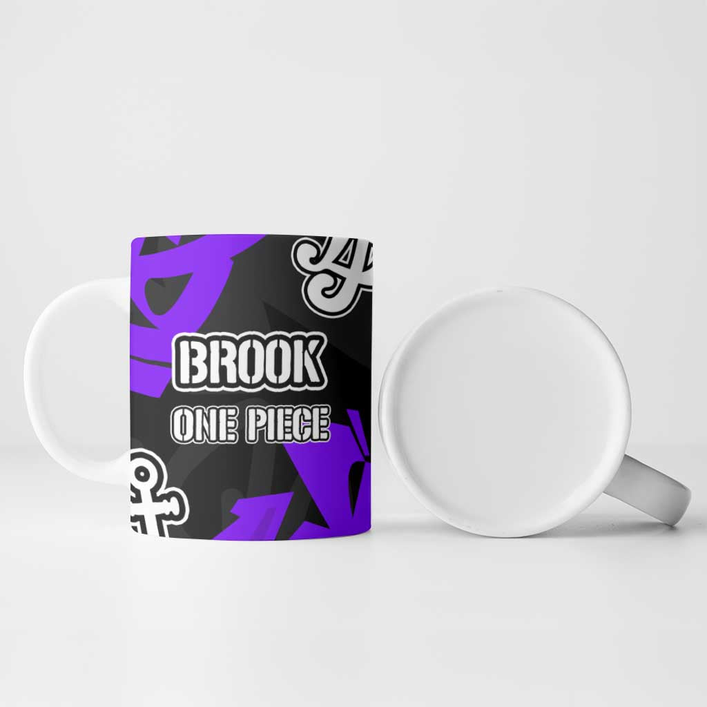 Brook One Piece Ceramic Mug Graffiti Street Art Anime Collage