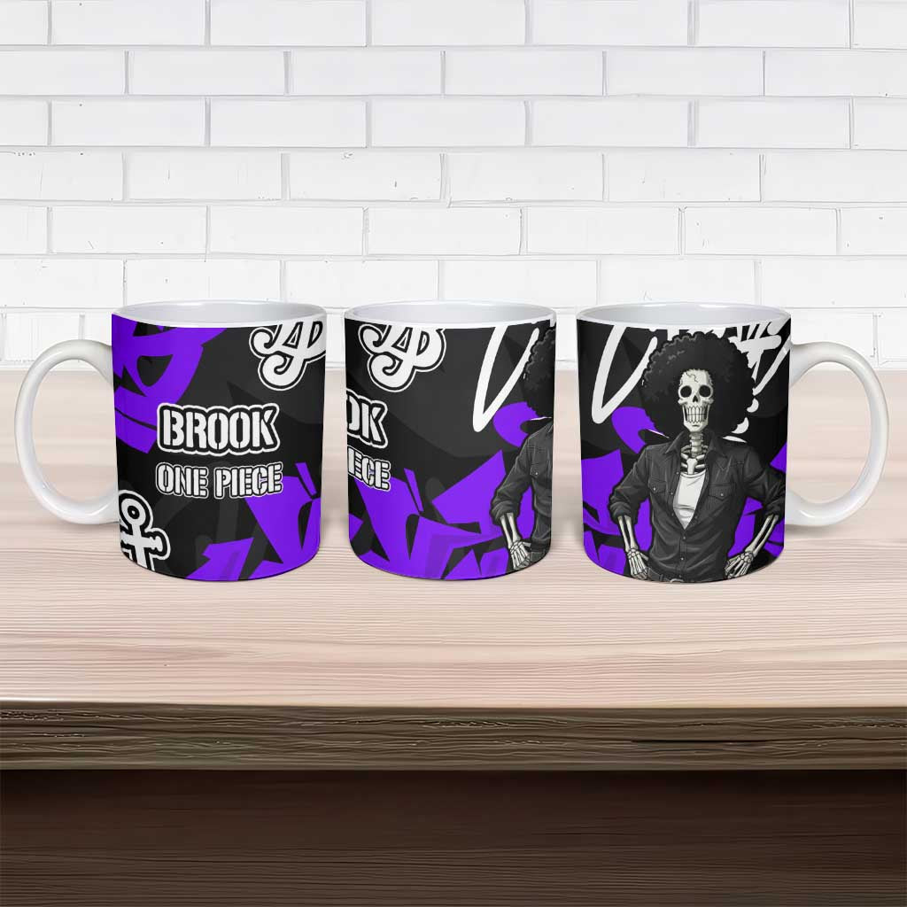Brook One Piece Ceramic Mug Graffiti Street Art Anime Collage