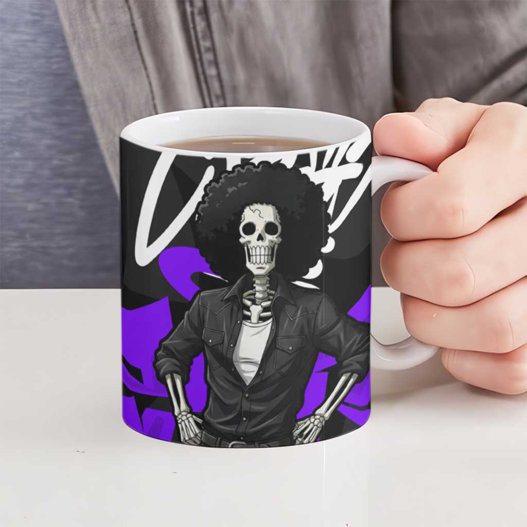 Brook One Piece Ceramic Mug Graffiti Street Art Anime Collage