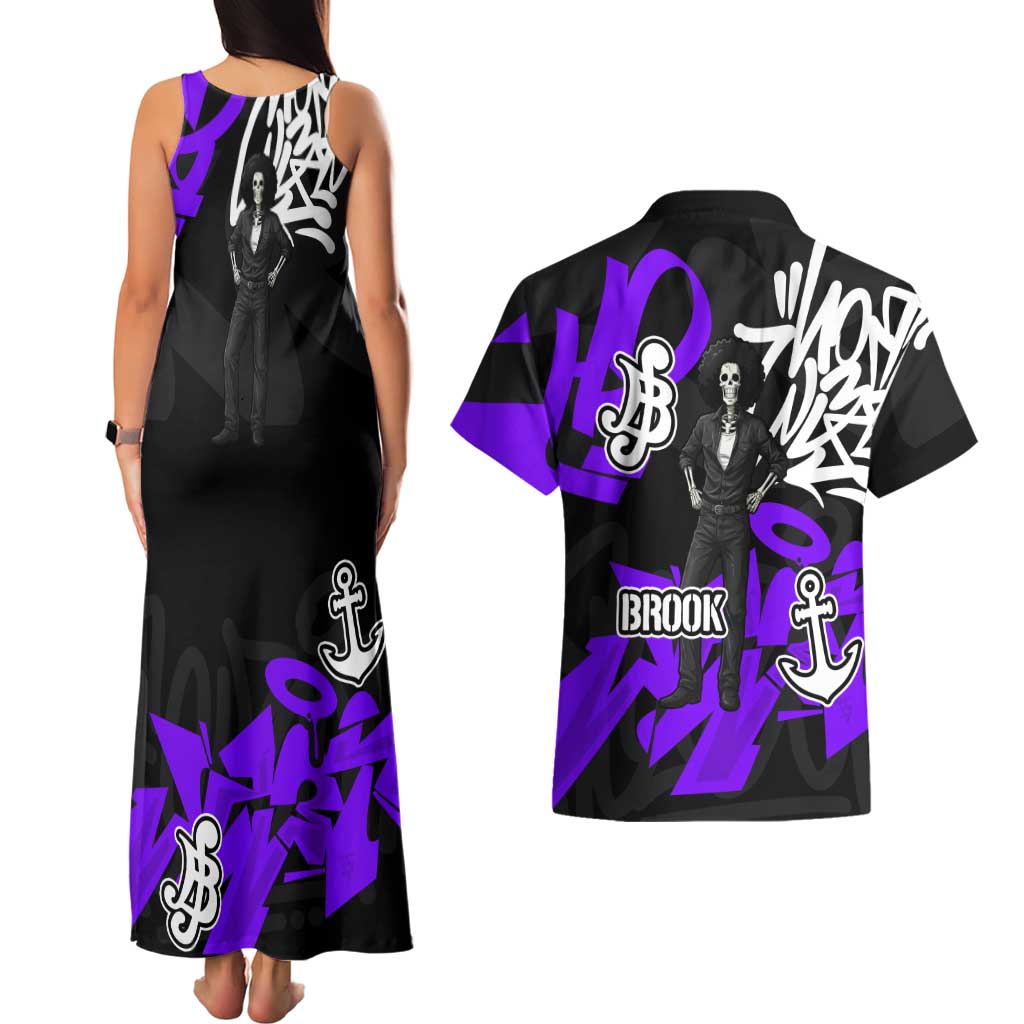 Brook One Piece Couples Matching Tank Maxi Dress and Hawaiian Shirt Graffiti Street Art Anime Collage