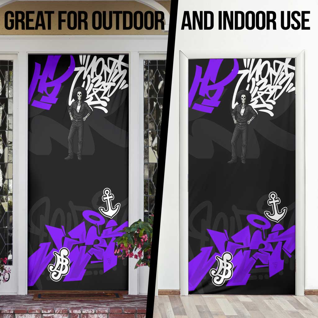 Brook One Piece Door Cover Graffiti Street Art Anime Collage