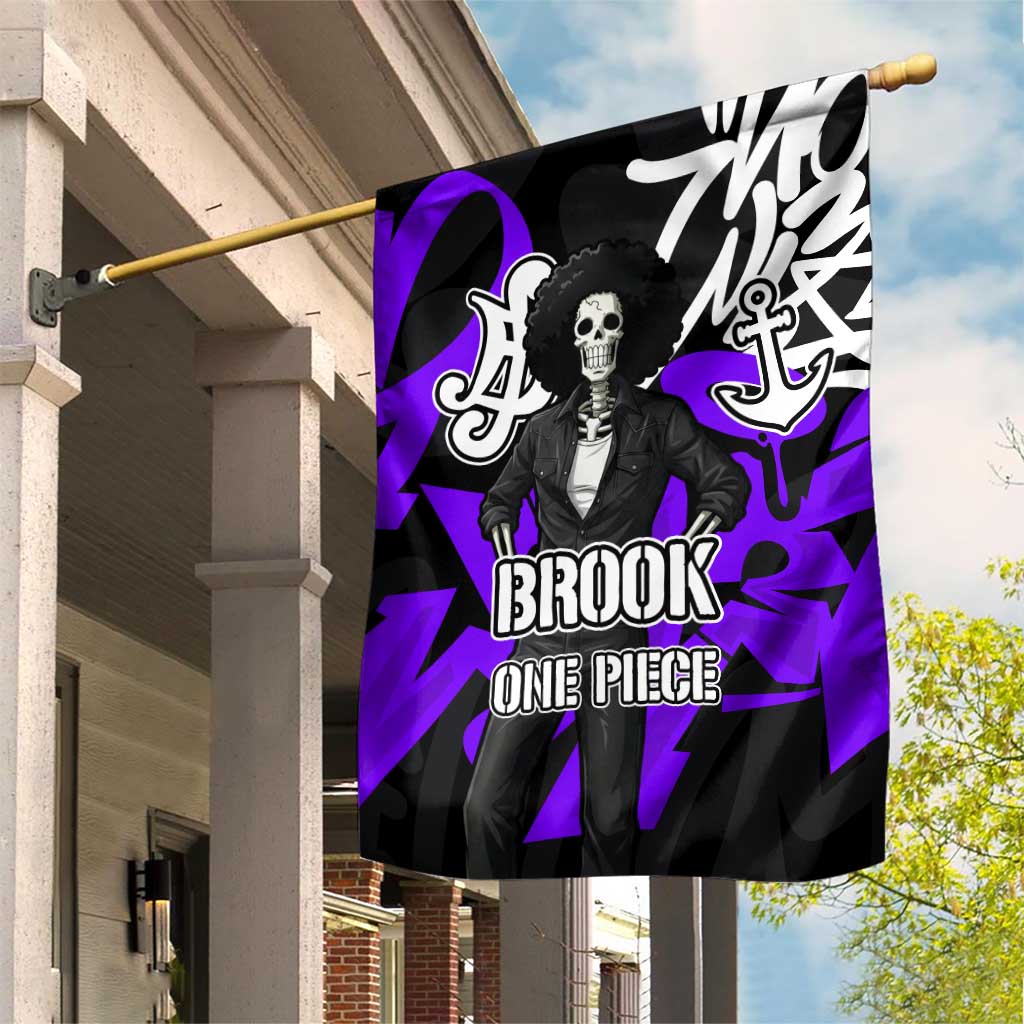 Brook One Piece Garden Flag Graffiti Street Art Anime Collage