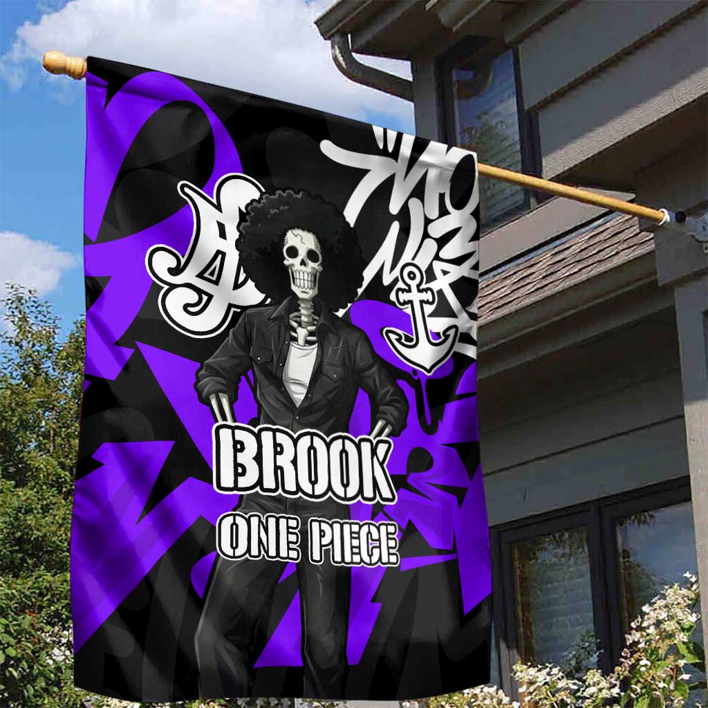 Brook One Piece Garden Flag Graffiti Street Art Anime Collage