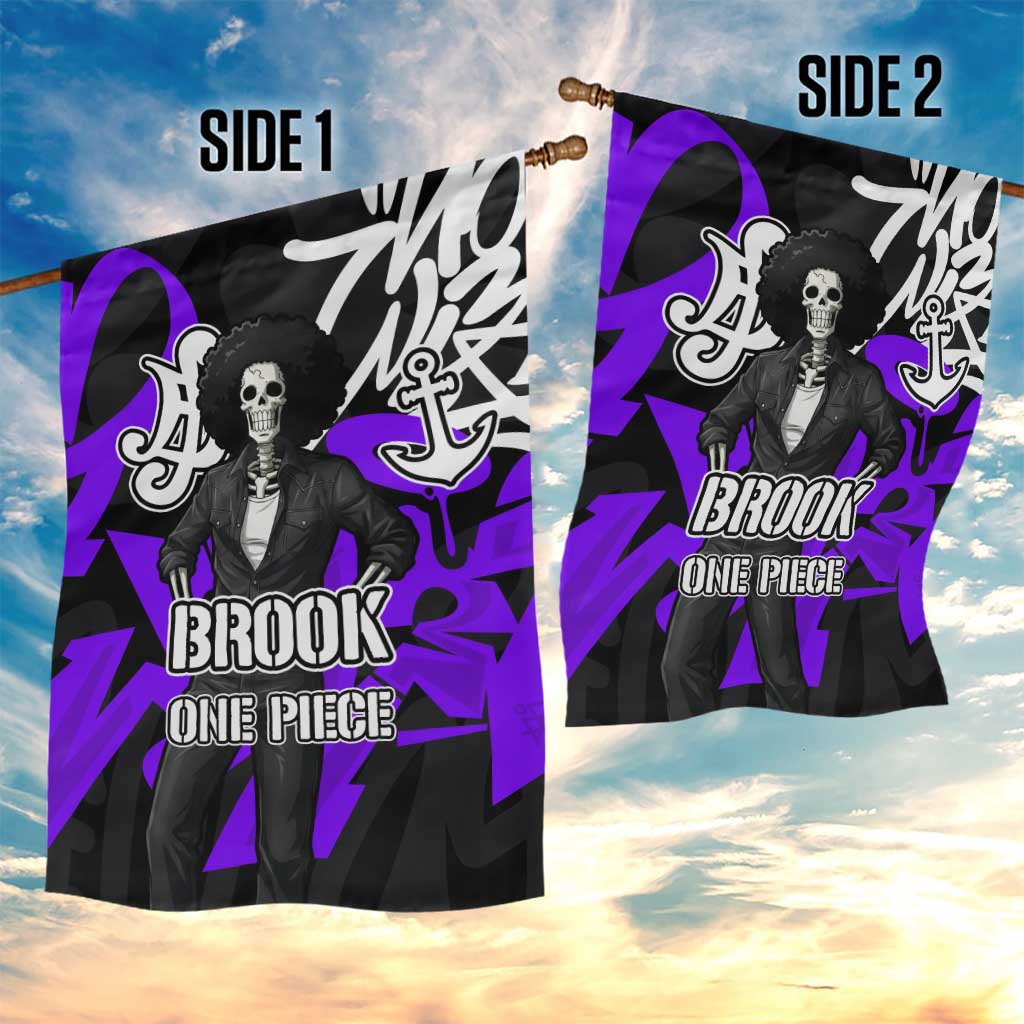 Brook One Piece Garden Flag Graffiti Street Art Anime Collage