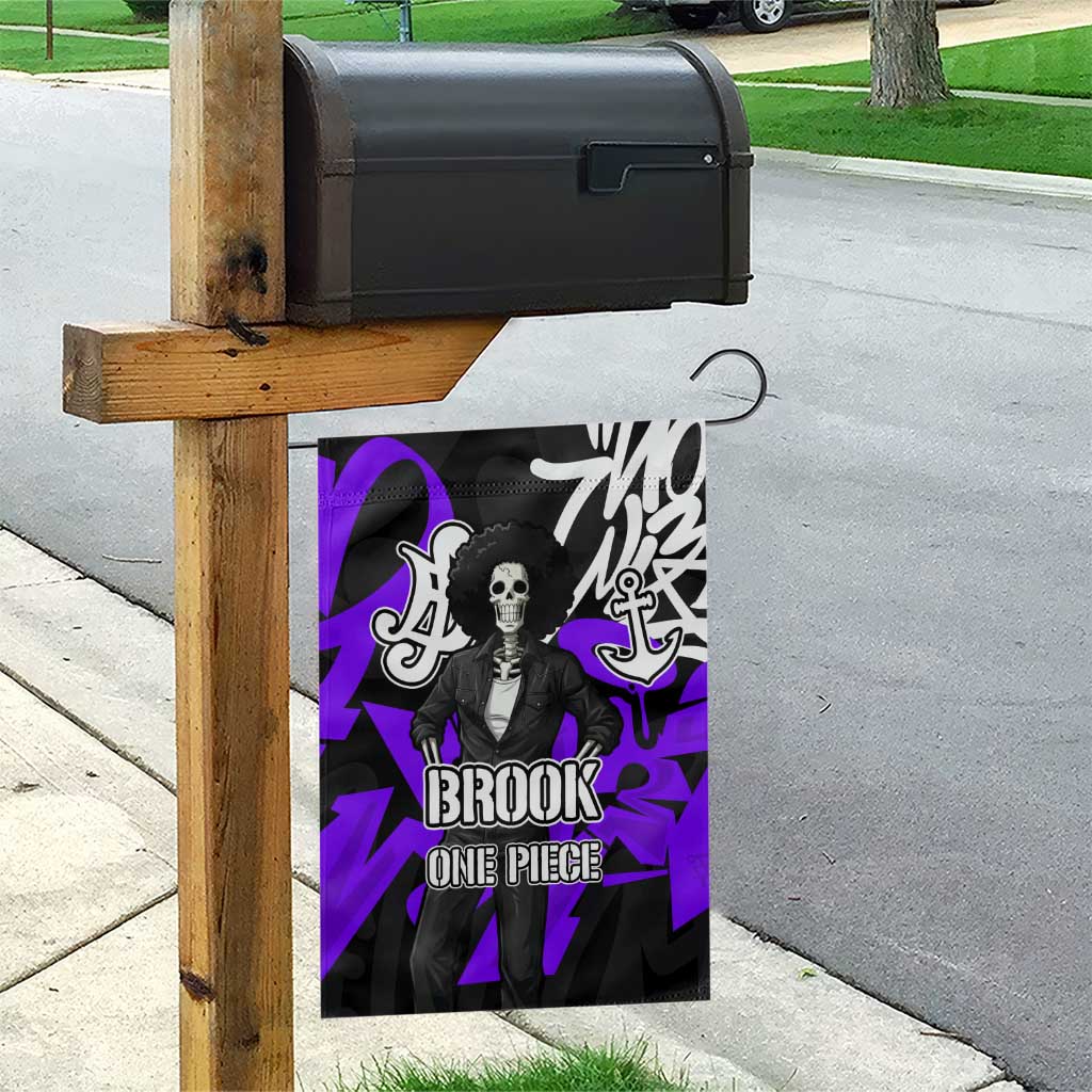 Brook One Piece Garden Flag Graffiti Street Art Anime Collage