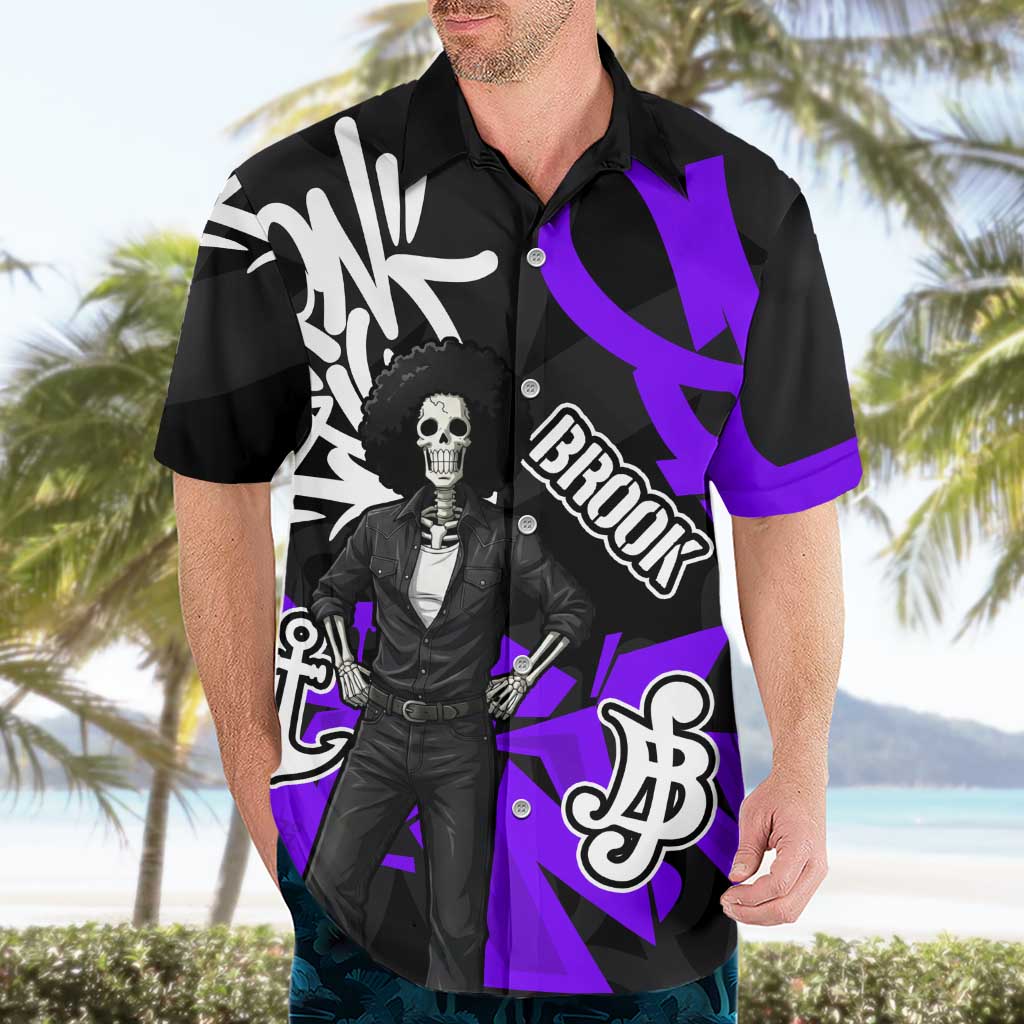 Brook One Piece Hawaiian Shirt Graffiti Street Art Anime Collage