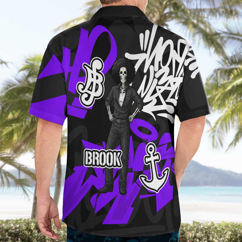Brook One Piece Hawaiian Shirt Graffiti Street Art Anime Collage