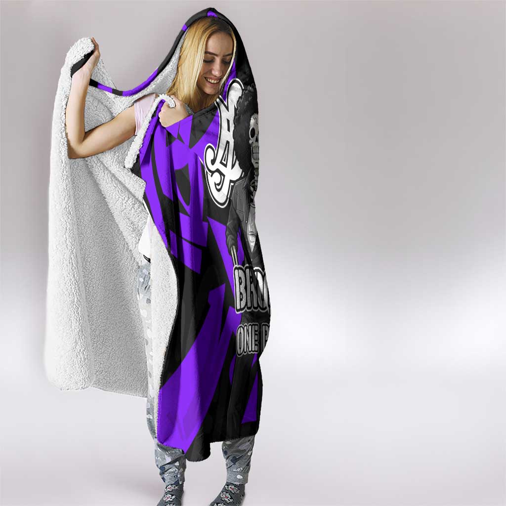 Brook One Piece Hooded Blanket Graffiti Street Art Anime Collage
