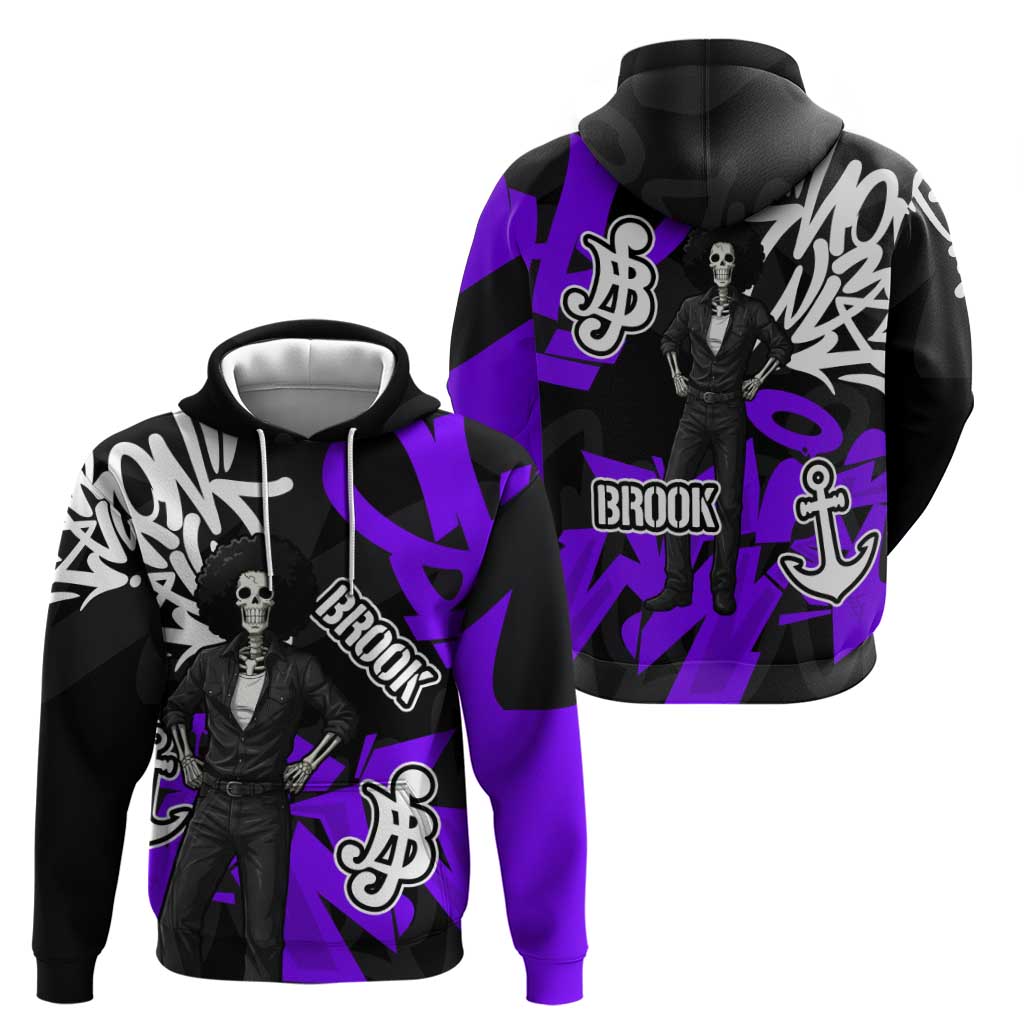 Brook One Piece Hoodie Graffiti Street Art Anime Collage