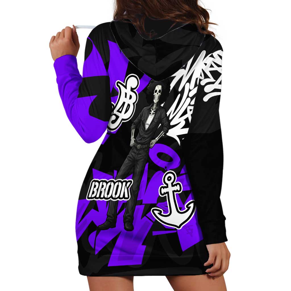 Brook One Piece Hoodie Dress Graffiti Street Art Anime Collage