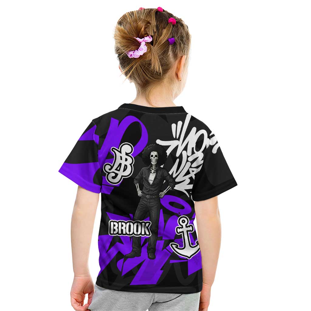 Brook One Piece Kid T Shirt Graffiti Street Art Anime Collage