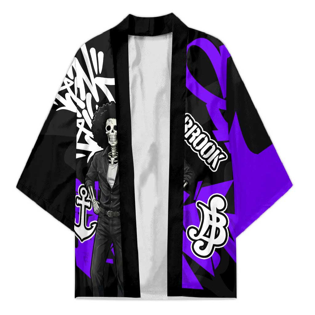 Brook One Piece Kimono Graffiti Street Art Anime Collage