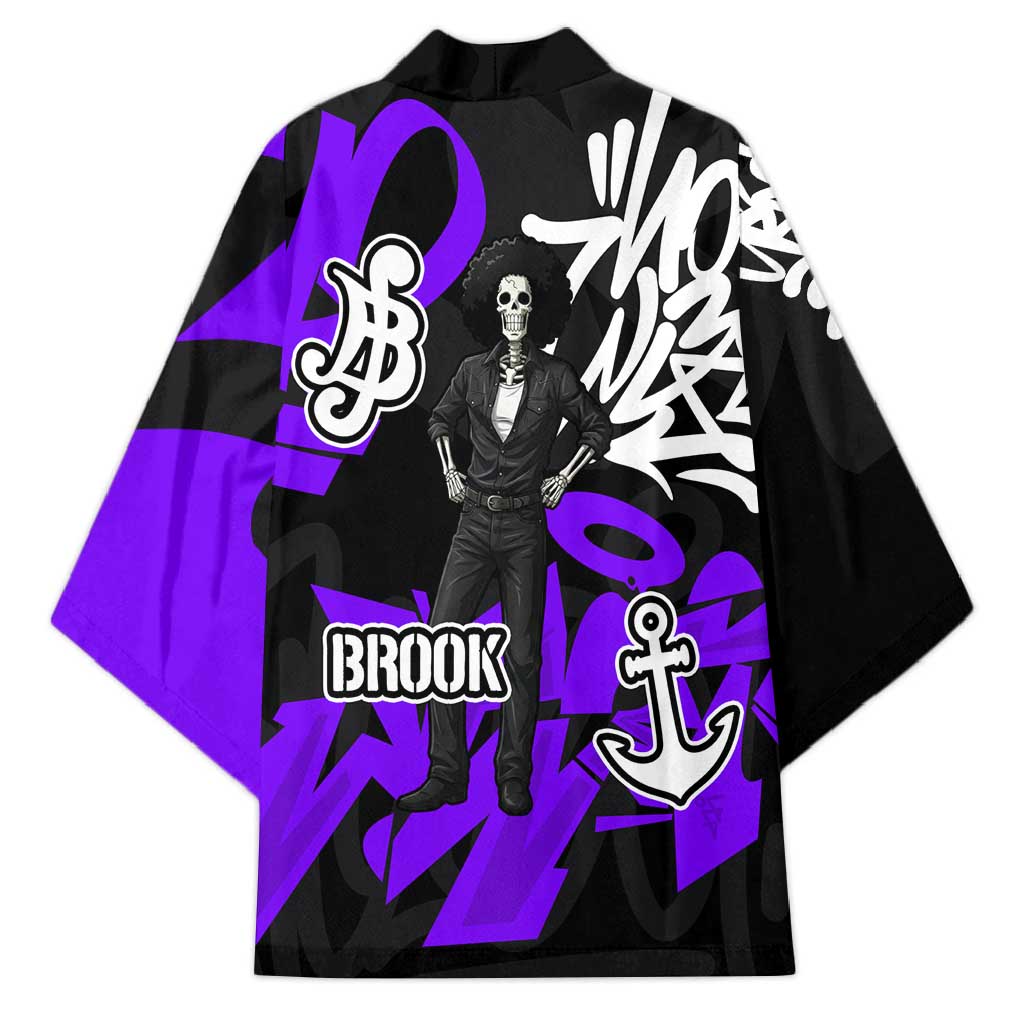 Brook One Piece Kimono Graffiti Street Art Anime Collage