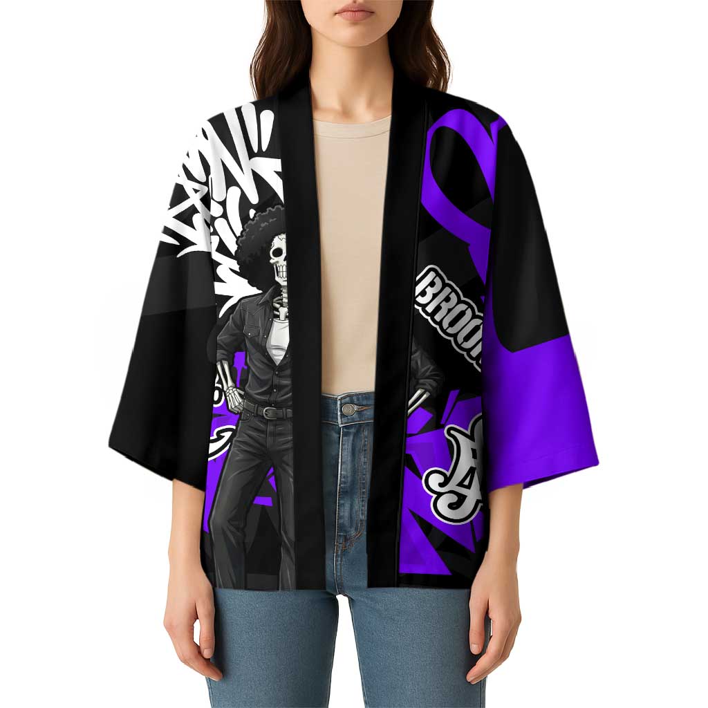 Brook One Piece Kimono Graffiti Street Art Anime Collage