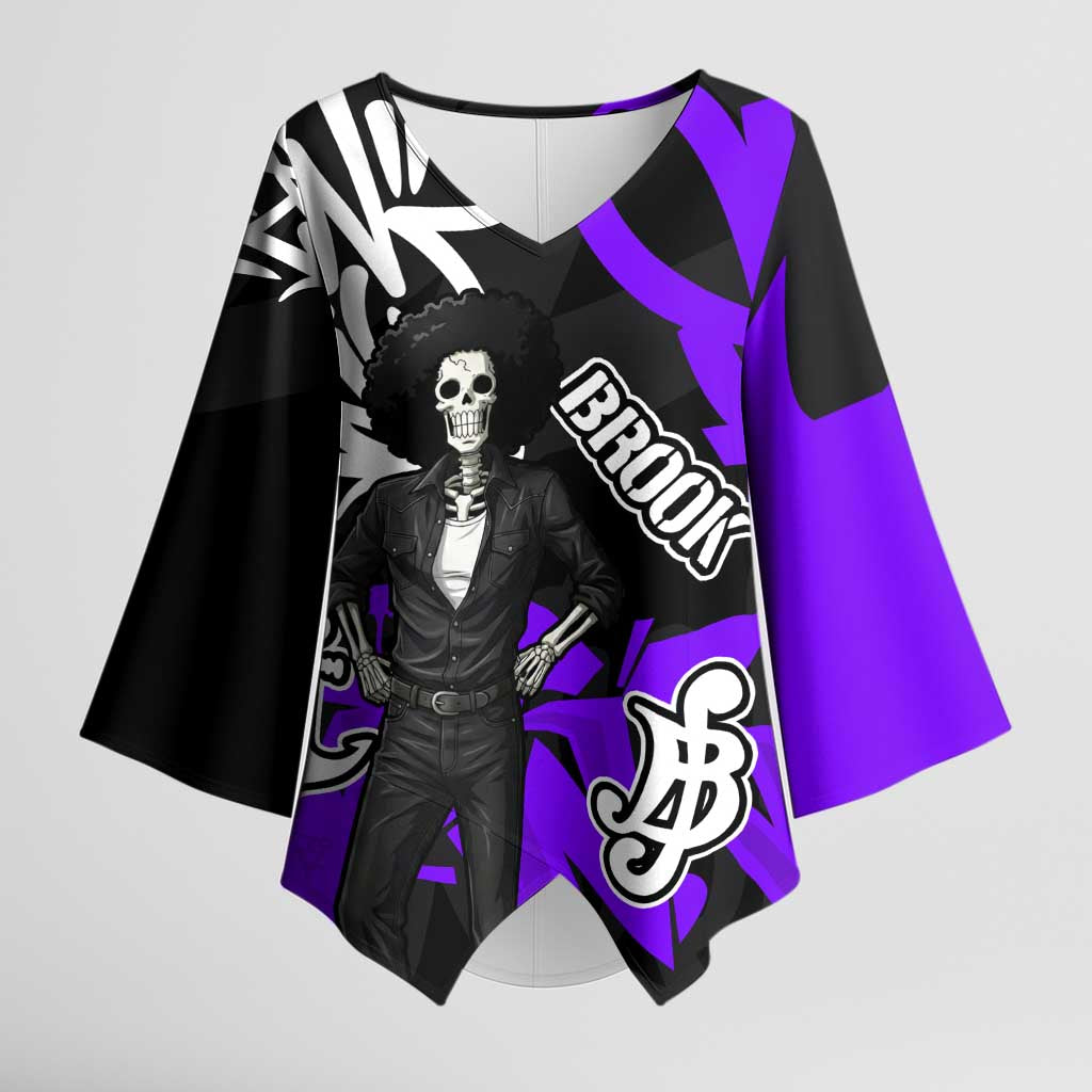 Brook One Piece Kimono Sleeve Blouse Graffiti Street Art Anime Collage