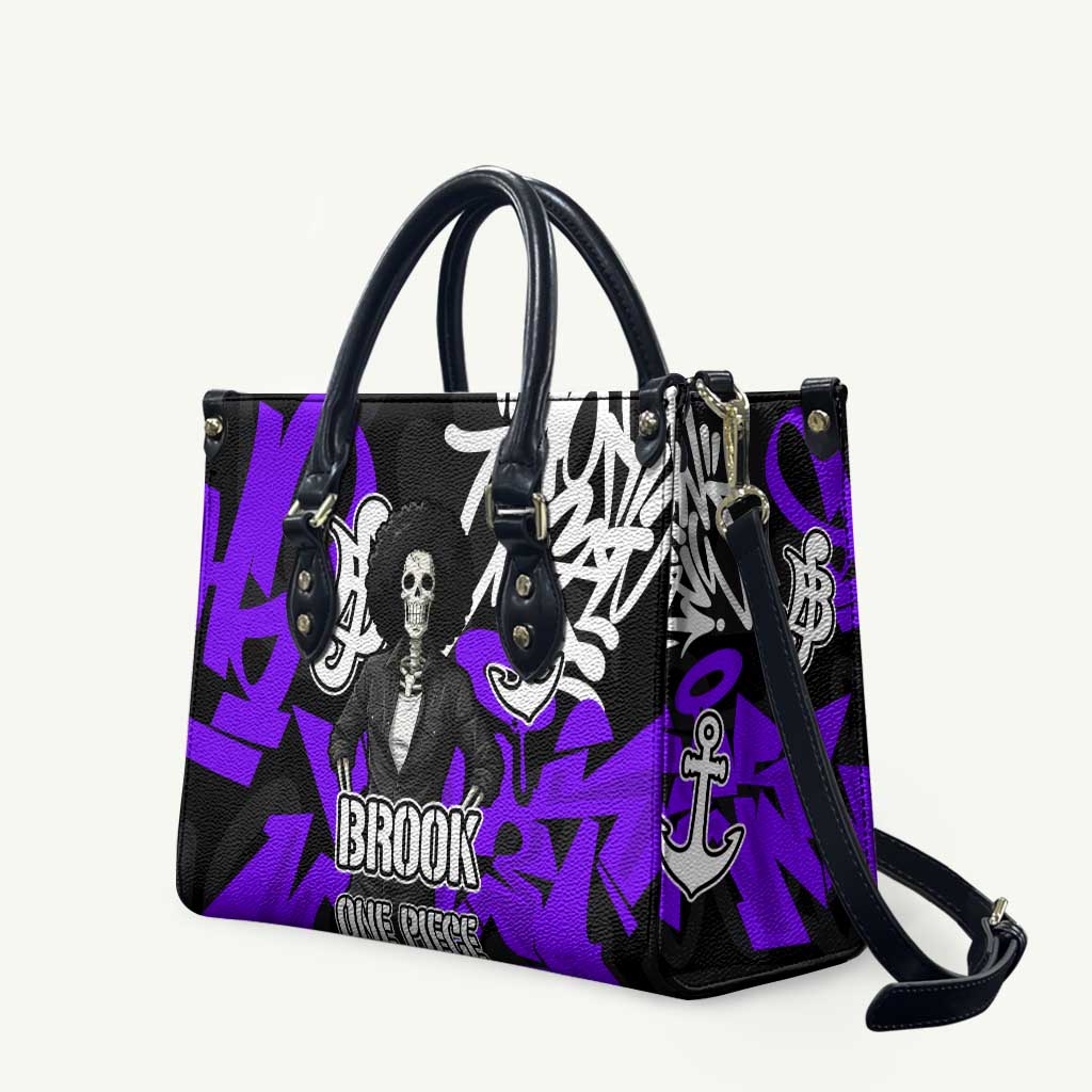 Brook One Piece Leather Bag Graffiti Street Art Anime Collage
