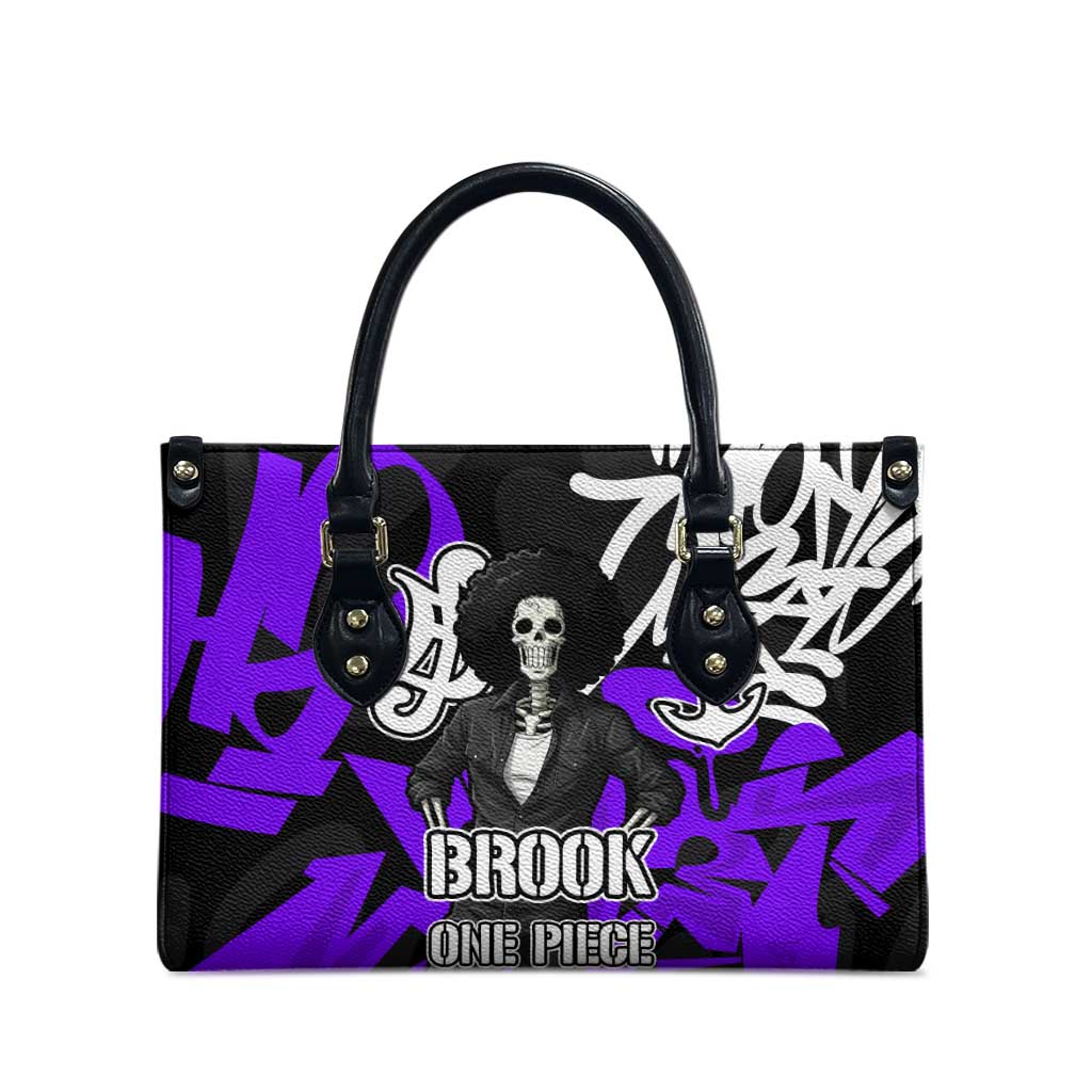 Brook One Piece Leather Bag Graffiti Street Art Anime Collage