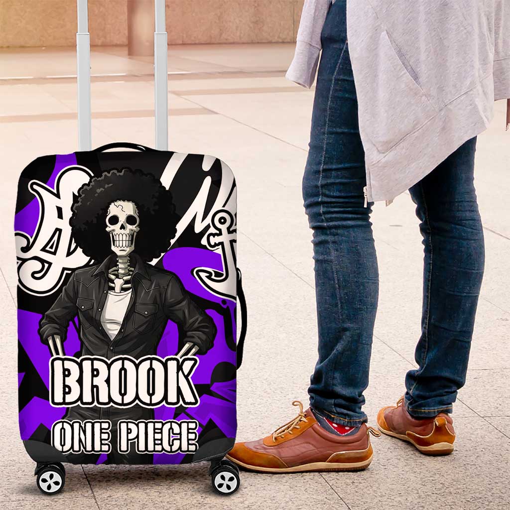 Brook One Piece Luggage Cover Graffiti Street Art Anime Collage