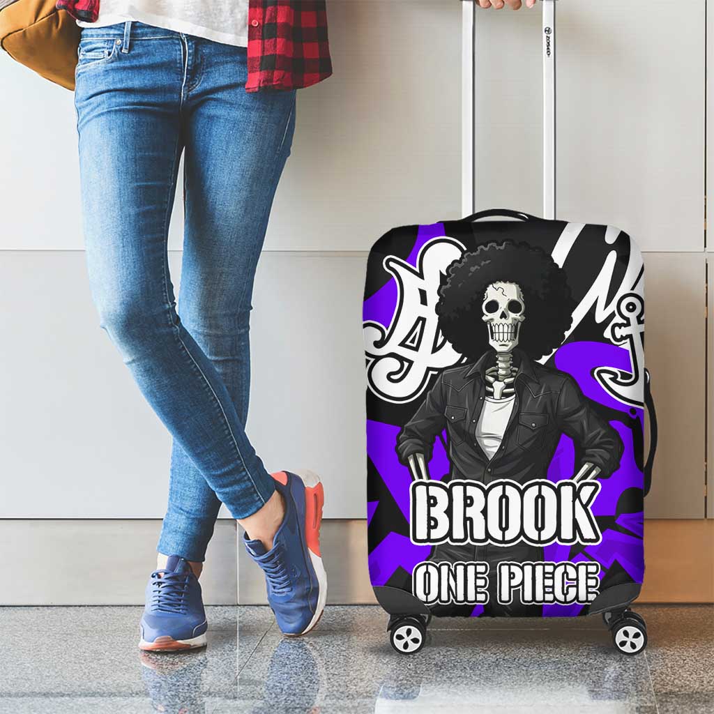 Brook One Piece Luggage Cover Graffiti Street Art Anime Collage