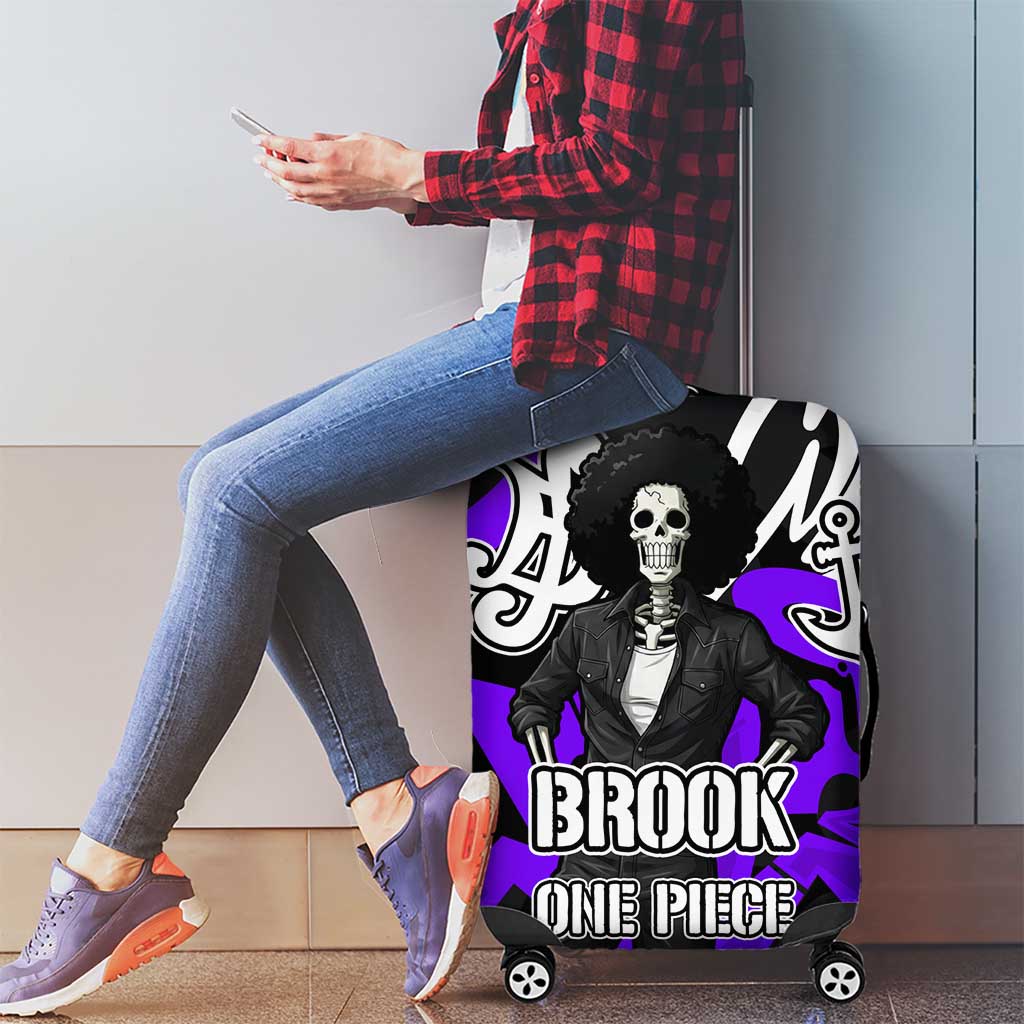 Brook One Piece Luggage Cover Graffiti Street Art Anime Collage