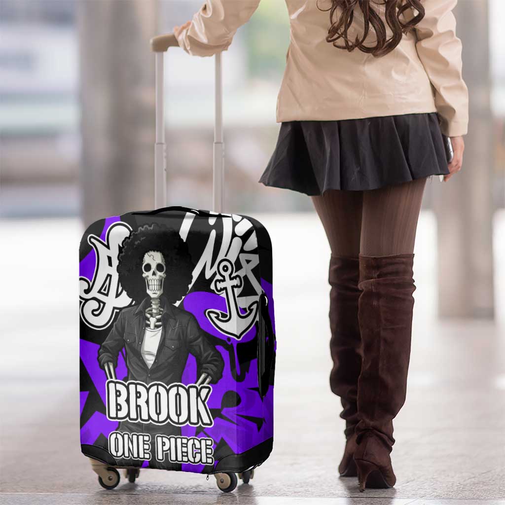 Brook One Piece Luggage Cover Graffiti Street Art Anime Collage