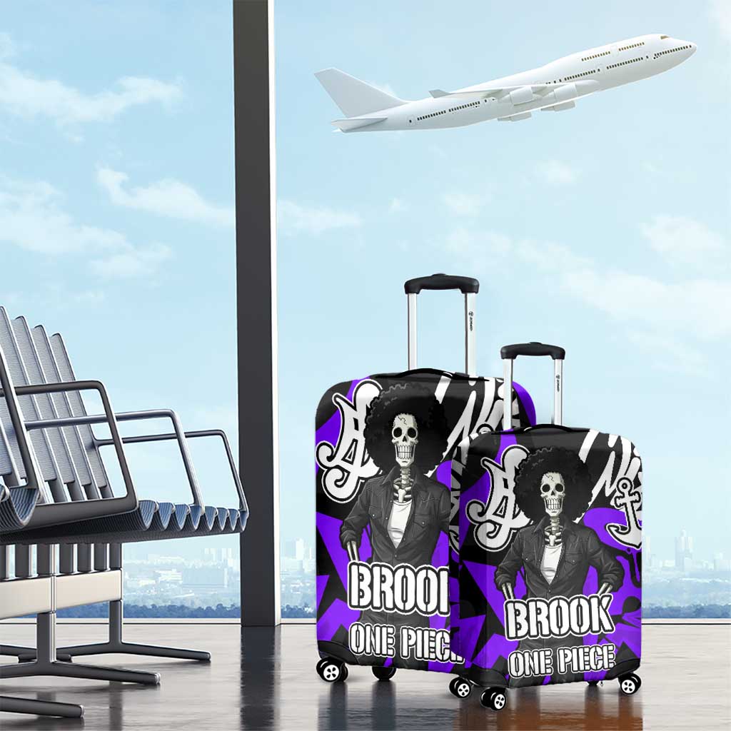 Brook One Piece Luggage Cover Graffiti Street Art Anime Collage