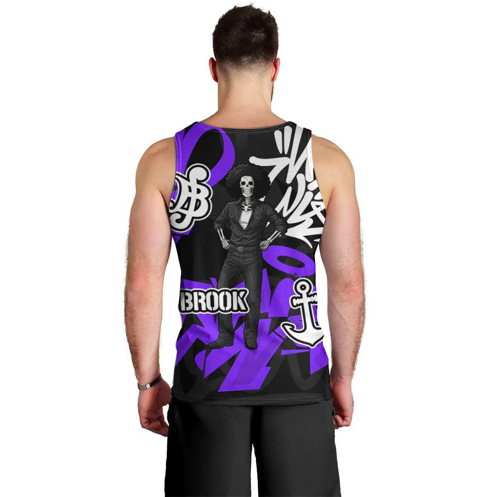 Brook One Piece Men Tank Top Graffiti Street Art Anime Collage