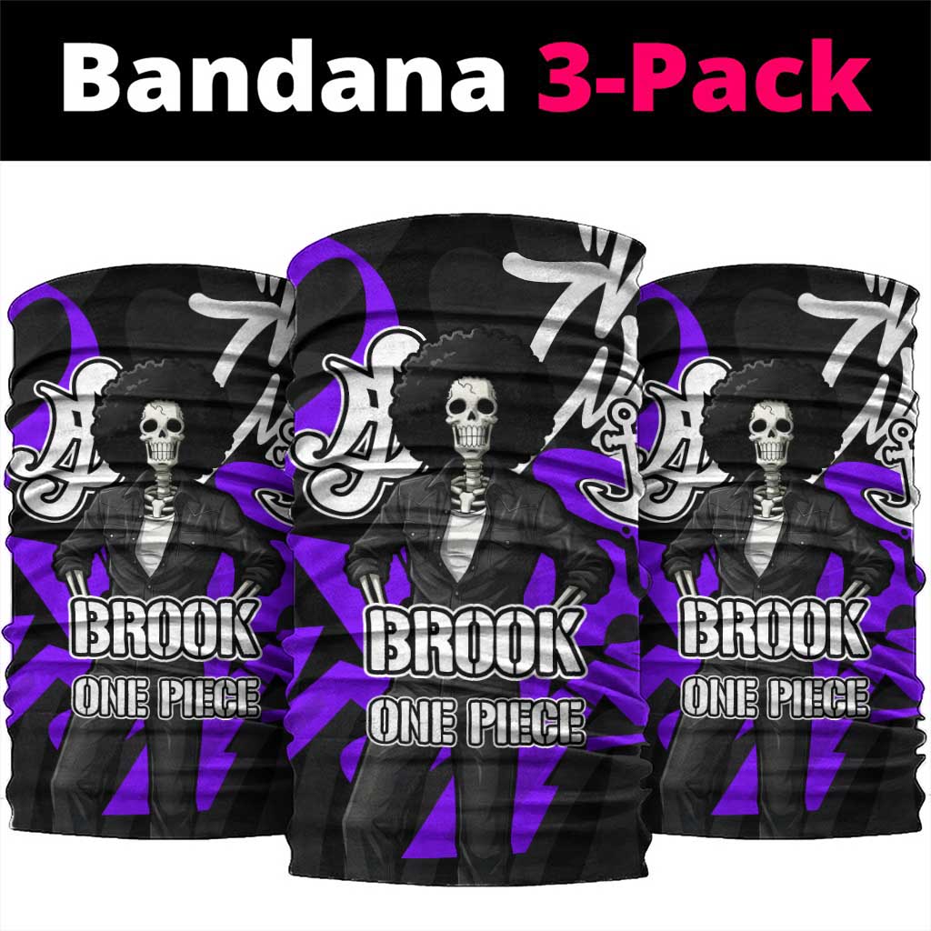Brook One Piece Neck Gaiter Graffiti Street Art Anime Collage