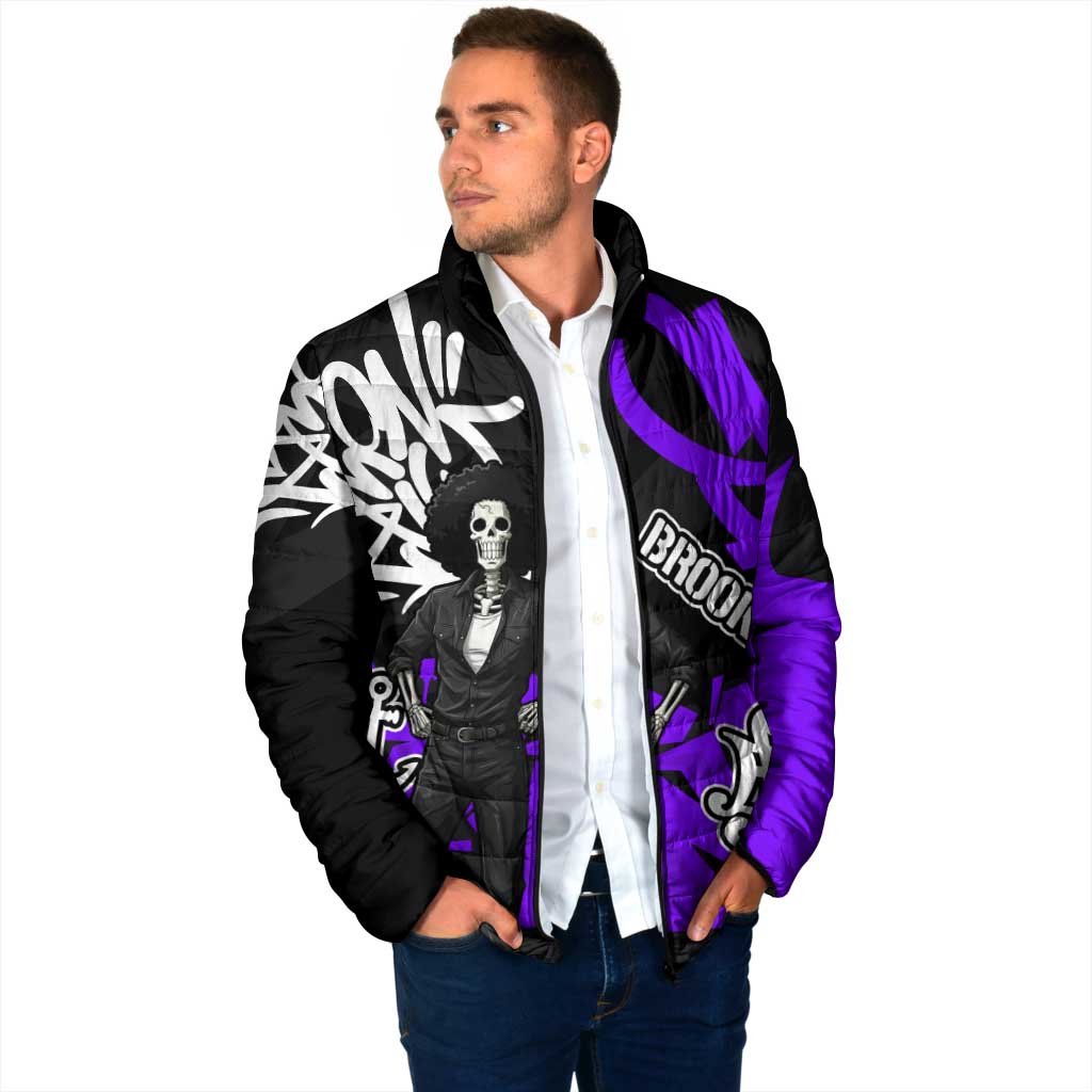 Brook One Piece Padded Jacket Graffiti Street Art Anime Collage