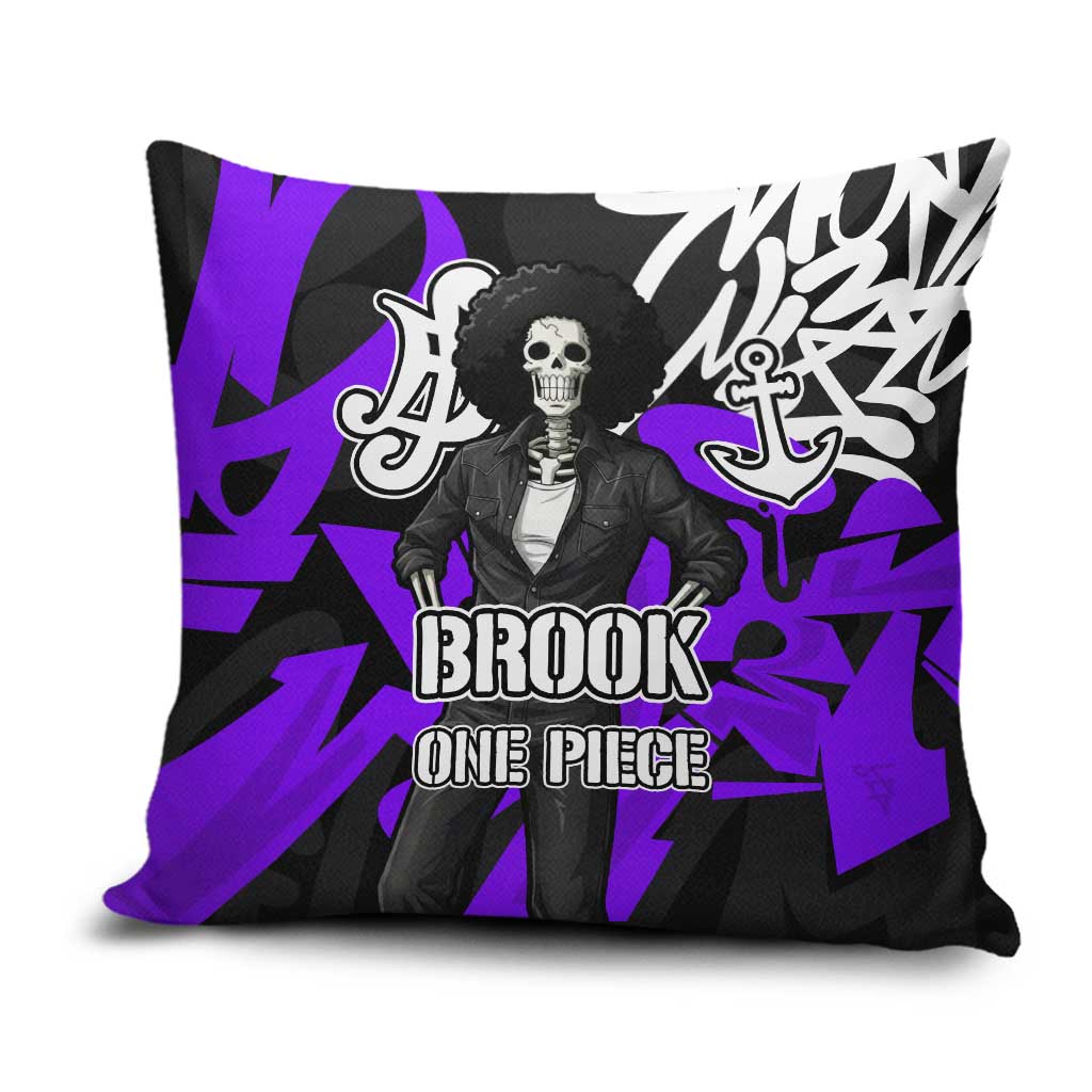 Brook One Piece Pillow Cover Graffiti Street Art Anime Collage